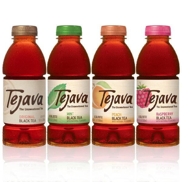 Tejava Variety Unsweetened Black Tea PET Plastic Bottles, 16.9 Fl Oz, PK 12 40280